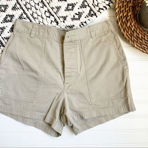 J. CREW Khaki High Waist Button Up Shorts